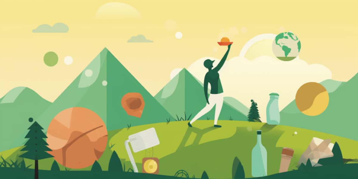 illustration of someone on hills