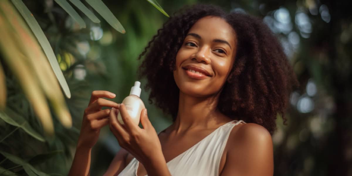 woman holding a reusable eco friendly beauty product