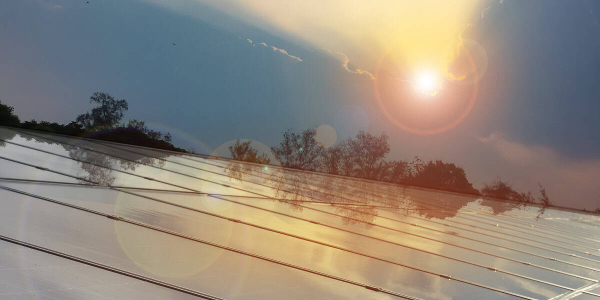 solar panel sunset