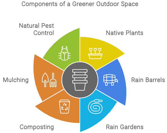 Eco friendly home hub natural pest control native plants rain barrels rain gardens composting sustainable outdoor components for eco-friendly landscaping.