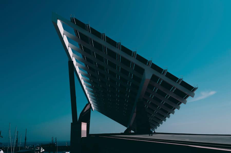 Solar panel building for green energy at Eco Friendly Home Hub.