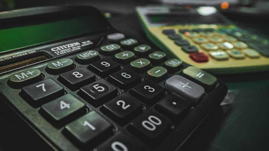 Calculator with eco-friendly home energy savings features, solar power, and sustainable home solutions image for eco friendly home hub website alt text.