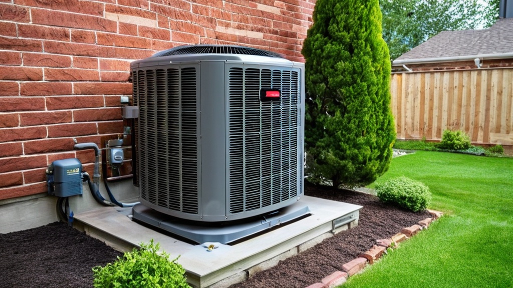 Modern air conditioning unit installed outside a home, promoting energy efficiency and eco-friendly cooling solutions.